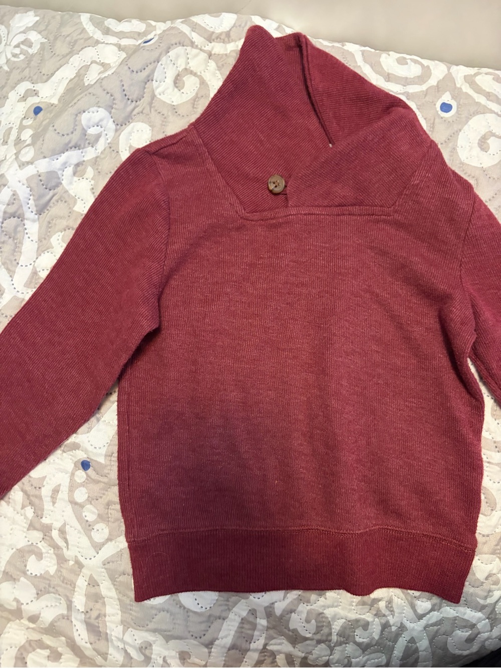 Old Navy Burgundy V-Neck Pullover Sweater with Button